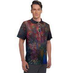 Peacock Feather Bird Men s Polo T-shirt by Bedest