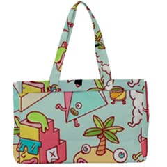 Summer Up Cute Doodle Canvas Work Bag by Bedest