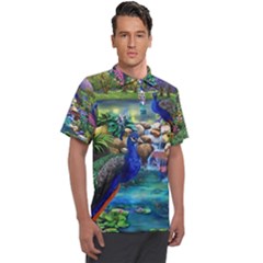 Peacocks  Fantasy Garden Men s Polo T-shirt by Bedest