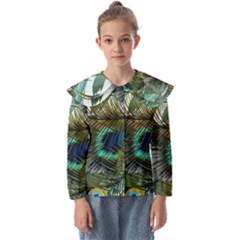 Peacock Feathers Kids  Peter Pan Collar Blouse by Bedest