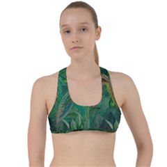Peacock Paradise Jungle Criss Cross Racerback Sports Bra by Bedest