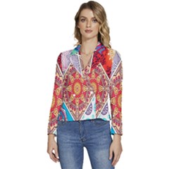 Mandala Pattern, Desenho, Designs, Glitter, Pattern Women s Long Sleeve Revers Collar Cropped Jacket by nateshop