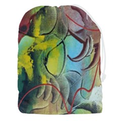 Detail Of A Bright Abstract Painted Art Background Texture Colors Drawstring Pouch (3xl) by Ndabl3x