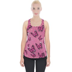 Pink Glitter Butterfly Piece Up Tank Top by Ndabl3x