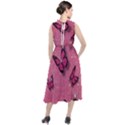 Pink Glitter Butterfly Round Neck Boho Dress View2