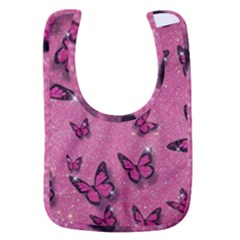 Pink Glitter Butterfly Baby Bib by Ndabl3x