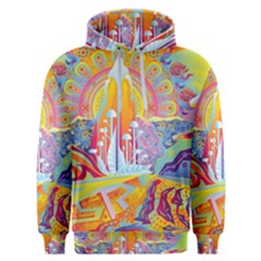 Multicolored Optical Illusion Painting Psychedelic Digital Art Men s Overhead Hoodie by Bedest