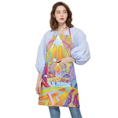 Multicolored Optical Illusion Painting Psychedelic Digital Art Pocket Apron by Bedest