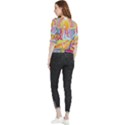 Multicolored Optical Illusion Painting Psychedelic Digital Art Quarter Sleeve Blouse View2