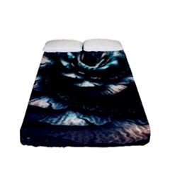 Blue And Brown Flower 3d Abstract Fractal Fitted Sheet (full/ Double Size) by Bedest