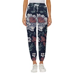 Flower Pattern Women s Cropped Drawstring Pants by Bedest