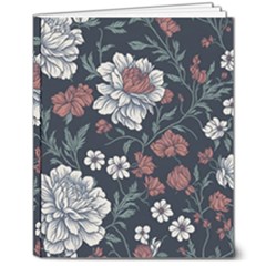 Flower Pattern 8  X 10  Softcover Notebook by Bedest