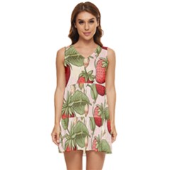 Strawberry Fruit Tiered Sleeveless Mini Dress by Bedest