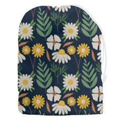 Flower Grey Pattern Floral Drawstring Pouch (3xl) by Dutashop