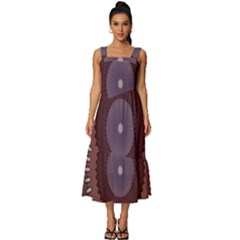 Art Pattern Design Square Neckline Tiered Midi Dress by Proyonanggan