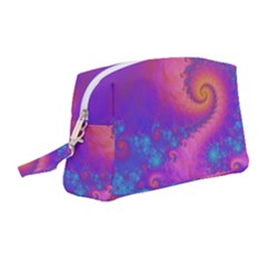 Fractal Art Artwork Magical Purple Wristlet Pouch Bag (medium) by Proyonanggan