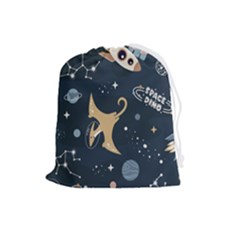 Space Theme Art Pattern Design Wallpaper Drawstring Pouch (large) by Proyonanggan