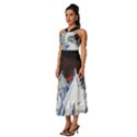 Abstract Painting Cold Temperature Snow Nature Sleeveless Cross Front Cocktail Midi Chiffon Dress View2