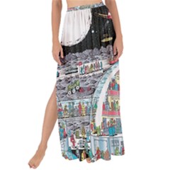 Abstract Painting Space Cartoon Maxi Chiffon Tie-up Sarong by Grandong