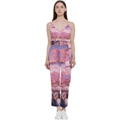 Aesthetic Landscape Vintage Cartoon V-neck Camisole Jumpsuit by Sarkoni