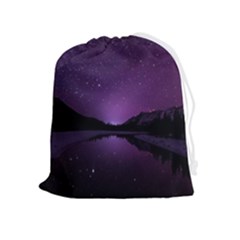 Dark Purple Aesthetic Landscape Drawstring Pouch (xl) by Sarkoni