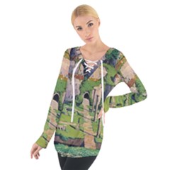 Painting Scenery Tie Up T-shirt by Sarkoni