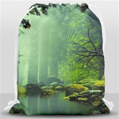 Trees Forest Artwork Nature Beautiful Landscape Drawstring Bag (large) by Sarkoni