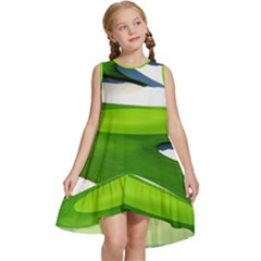 Golf Course Par Green Kids  Frill Swing Dress by Sarkoni
