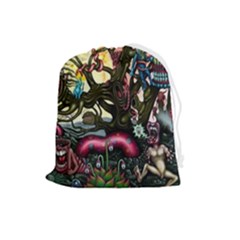 Psychedelic Funky Trippy Drawstring Pouch (large) by Sarkoni