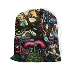 Psychedelic Funky Trippy Drawstring Pouch (2xl) by Sarkoni