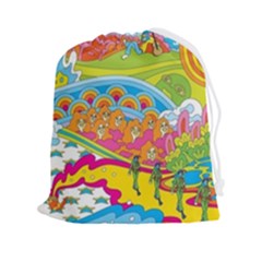 Vintage 1960s Psychedelic Drawstring Pouch (2xl) by Sarkoni