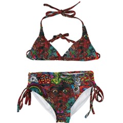 Somewhere Near Oblivion Nightmares Acid Colors Psychedelic Kids  Classic Bikini Set by Sarkoni