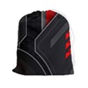 Gamer Tech Black Mesh Red Modern Shape Texture Geometric Pattern Drawstring Pouch (2XL) View1