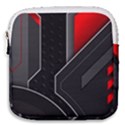 Gamer Tech Black Mesh Red Modern Shape Texture Geometric Pattern Mini Square Pouch View1