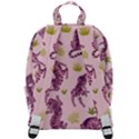 Pink Tigers And Tropical Leaves Patern Zip Up Backpack View3