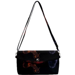 Vector Aquarium Guppies Seamless Fish Pattern With Black Background Removable Strap Clutch Bag by Grandong