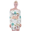 School Subjects And Objects Vector Illustration Seamless Pattern Off Shoulder Top with Mini Skirt Set View1