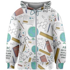 School Subjects And Objects Vector Illustration Seamless Pattern Kids  Zipper Hoodie Without Drawstring by Grandong