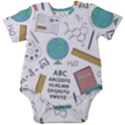 School Subjects And Objects Vector Illustration Seamless Pattern Baby Short Sleeve Bodysuit View1