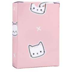 Cute Cat Cartoon Doodle Seamless Pink Pattern Playing Cards Single Design (rectangle) With Custom Box by Grandong