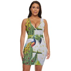 Peacock Art Draped Bodycon Dress by Grandong