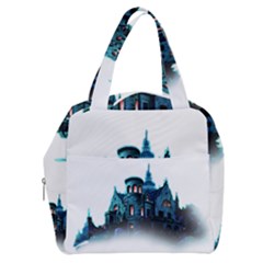 Blue Castle Halloween Horror Haunted House Boxy Hand Bag by Sarkoni