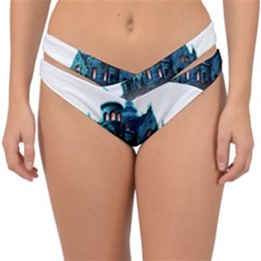 Blue Castle Halloween Horror Haunted House Double Strap Halter Bikini Bottoms by Sarkoni