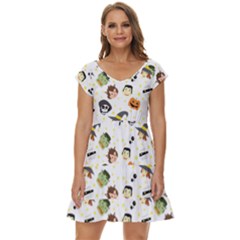 Happy Halloween Vector Images Short Sleeve Tiered Mini Dress by Sarkoni