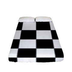 Black White Chess Board Fitted Sheet (full/ Double Size) by Ndabl3x