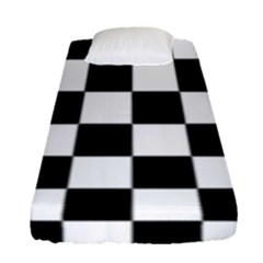 Black White Chess Board Fitted Sheet (single Size) by Ndabl3x
