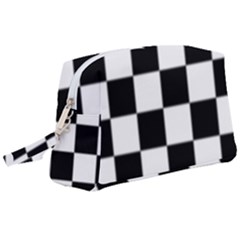 Black White Chess Board Wristlet Pouch Bag (large) by Ndabl3x
