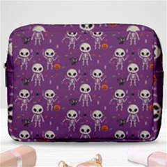 Skull Halloween Pattern Make Up Pouch (large) by Ndabl3x