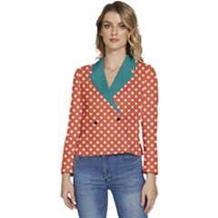 Polka Dot Seamless Pattern Women s Long Sleeve Revers Collar Cropped Jacket by flowerland