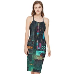 Video Game Pixel Art Bodycon Cross Back Summer Dress by Sarkoni